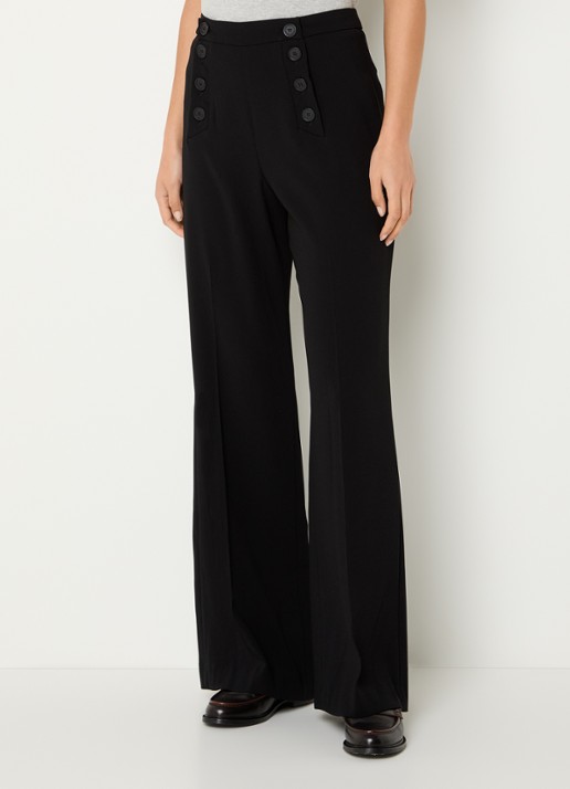 Claudie Pierlot Paulie high waist straight fit pantalon met stretch