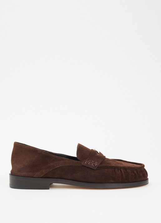 Claudie Pierlot Penny loafer van kalfssuède met logo