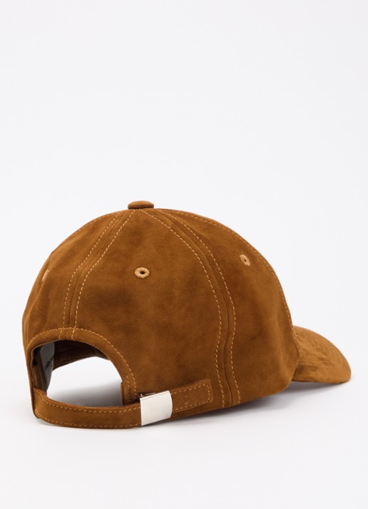 Claudie Pierlot Pet van suède met logoborduring  - detail bruin