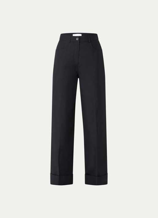 Claudie Pierlot Piano high waist loose fit pantalon met steekzakken - voorkant 2 blauw