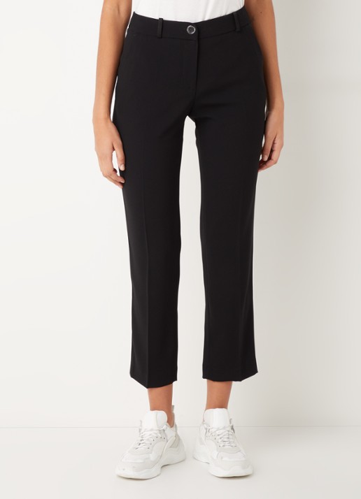 Claudie Pierlot Poupin high waist cropped slim fit pantalon met steekzakken