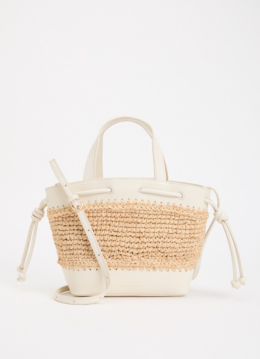 Claudie Pierlot Raffia handtas van stro met leren details