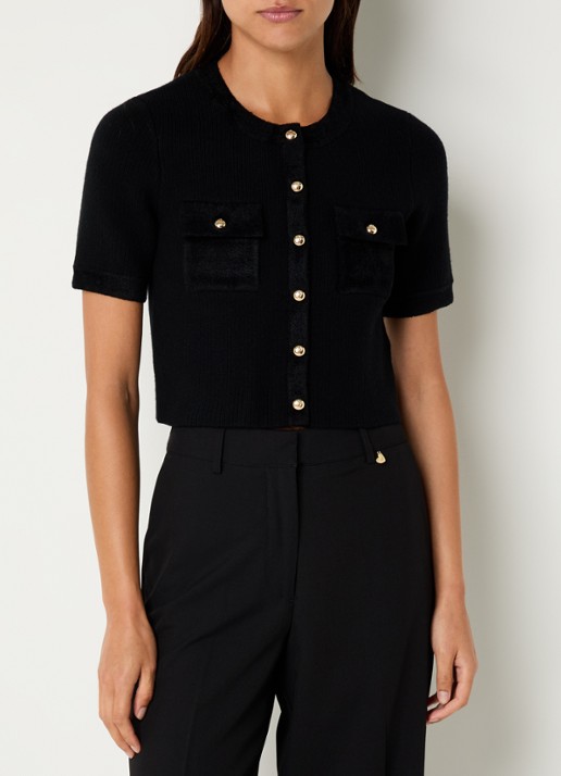 Claudie Pierlot Ribgebreide crop top in wolblend
