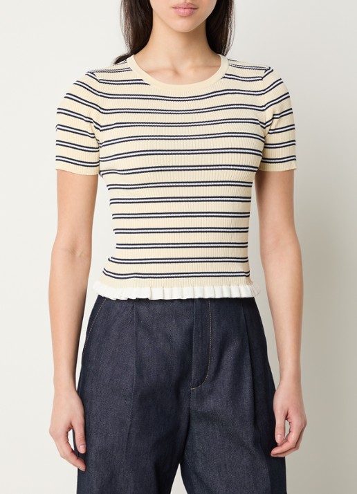 Claudie Pierlot Ribgebreide top met streepprint
