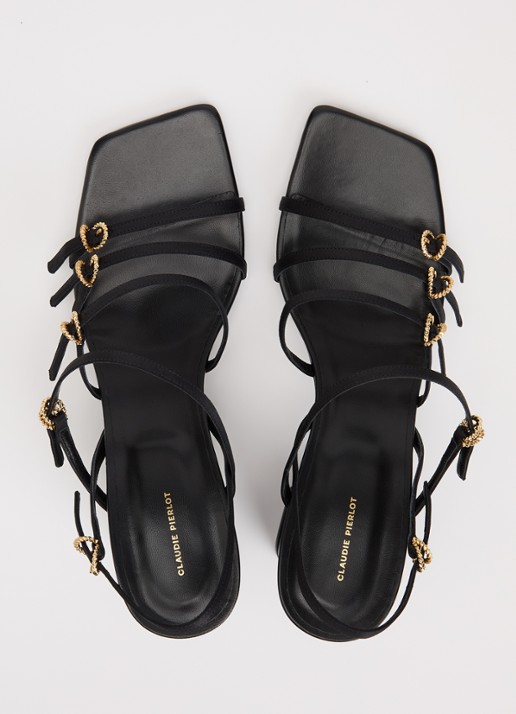 Claudie Pierlot Sandalette met gespdetail - detail 3 zwart