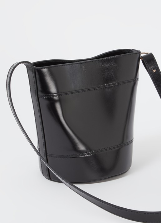 Claudie Pierlot Solveig crossbodytas van kalfsleer - achterkant 4 zwart