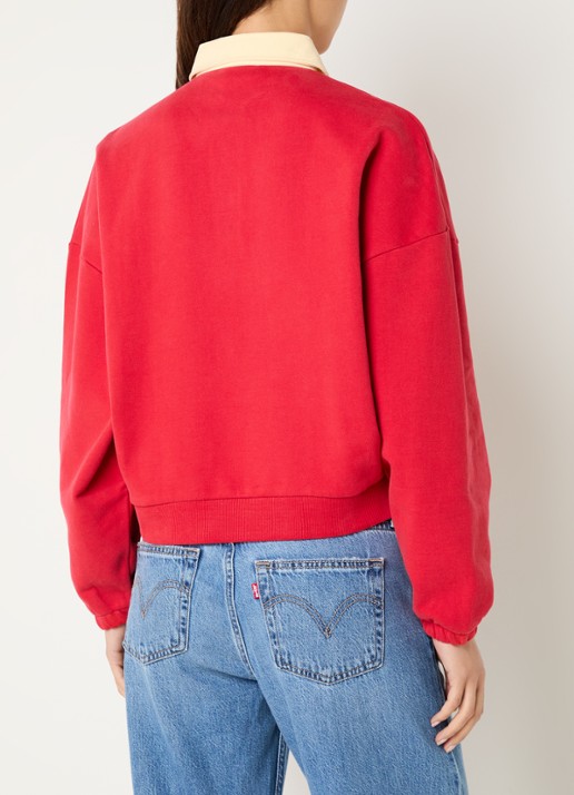 Claudie Pierlot Sweater met logoborduring en polokraag - achterkant 4 rood