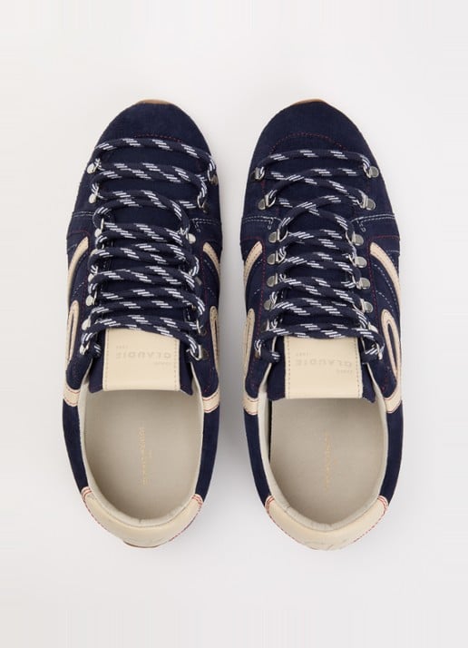 Claudie Pierlot Swing sneaker van suède - detail 9 donkerblauw