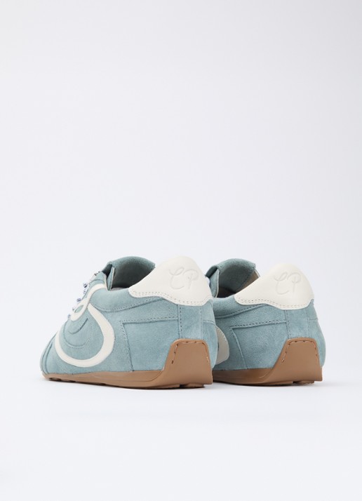 Claudie Pierlot Swing sneaker van suède - achterkant 4 lichtblauw