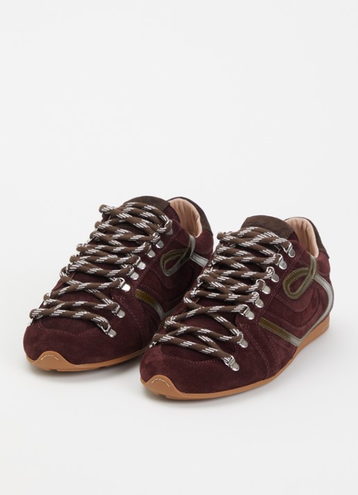 Claudie Pierlot Swing sneaker van suède - detail 5 bordeauxrood