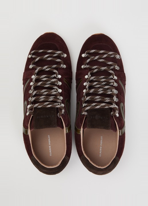 Claudie Pierlot Swing sneaker van suède - detail 9 bordeauxrood
