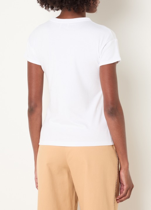 Claudie Pierlot T-shirt met ronde hals - achterkant 4 wit