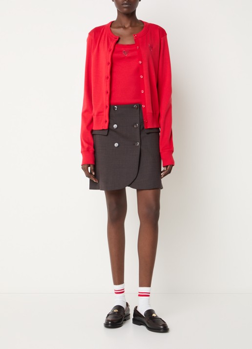Claudie Pierlot Tanktop met details van mesh en borduring - voorkant 4 rood