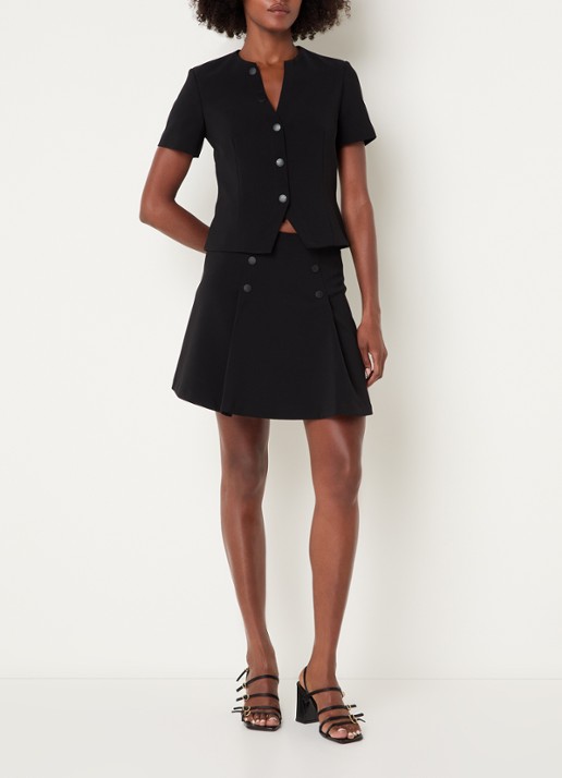 Claudie Pierlot Top met ronde hals - voorkant 4 zwart