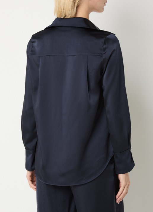 Claudie Pierlot Top van satijn - achterkant 4 blauw