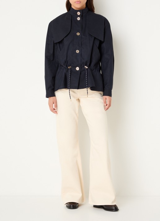 Claudie Pierlot Trenchcoat met steekzakken - voorkant 4 indigo