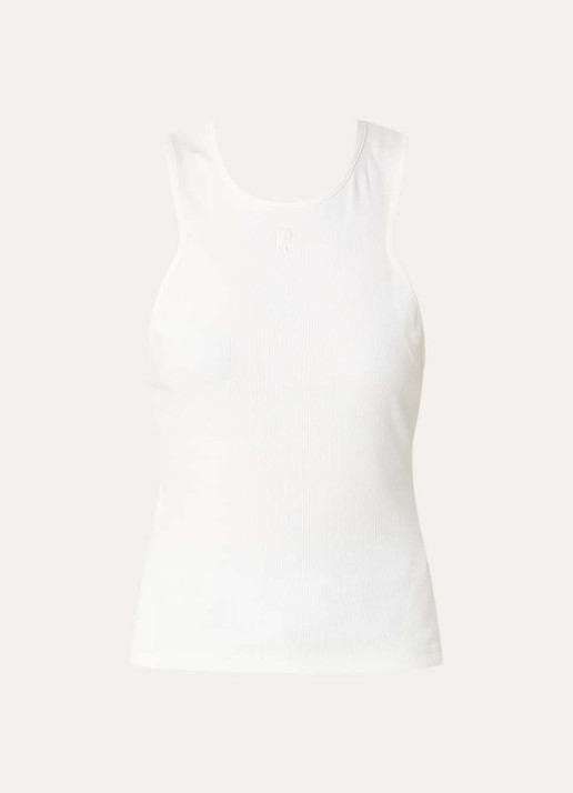 Claudie Pierlot Tuliana tanktop met logoborduring - voorkant ivoor