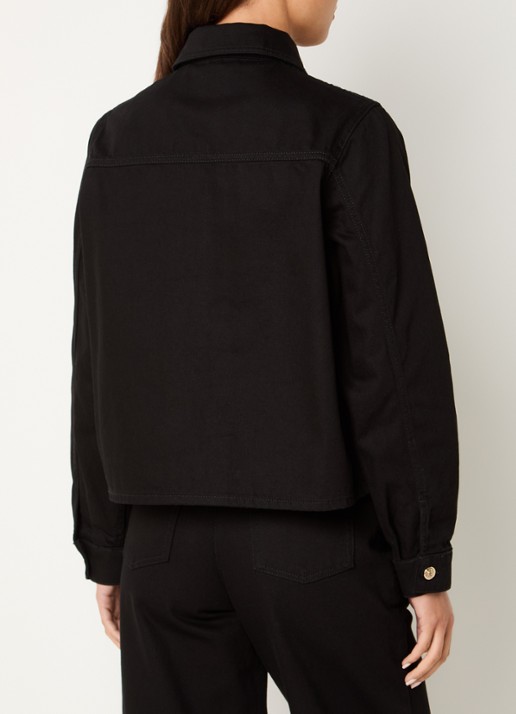 Claudie Pierlot Verona spijkerjas met borstzak - achterkant 4 zwart