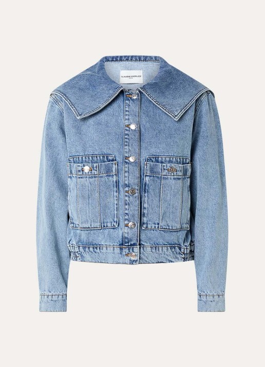 Claudie Pierlot Vesna spijkerjas met klepzakken - voorkant 2 indigo