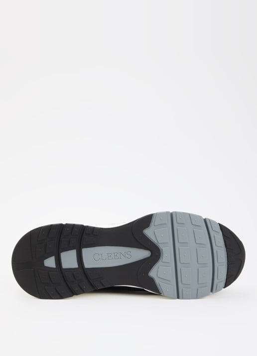Cleens Aero Runner sneaker met suède details - detail 5 donkerblauw