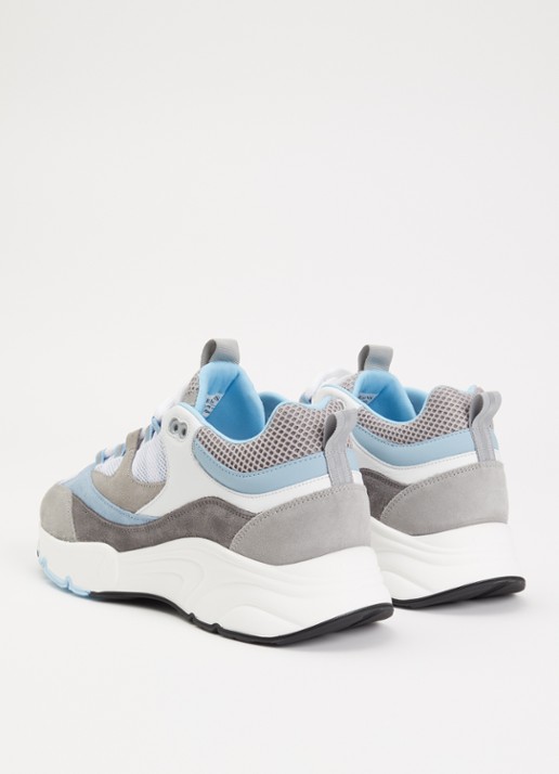 Cleens Aero Runner sneaker met suède details - achterkant 2 grijs