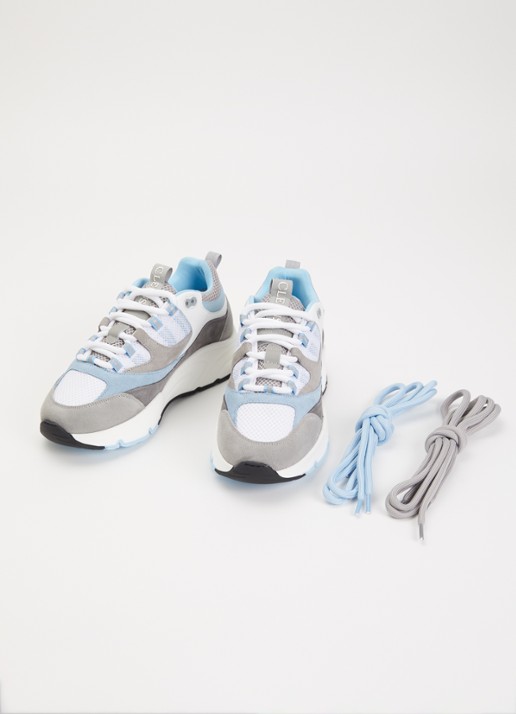 Cleens Aero Runner sneaker met suède details - detail 3 grijs