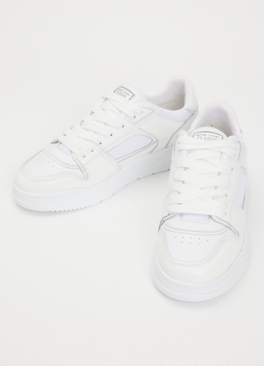 Cleens Lay Up sneaker met leren details - detail wit