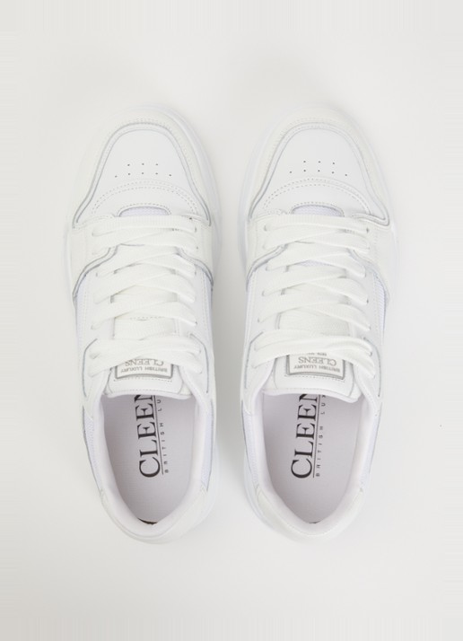 Cleens Lay Up sneaker met leren details - detail 2 wit