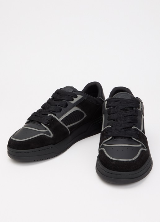 Cleens Lay Up sneaker met leren en suède details - detail 3 zwart