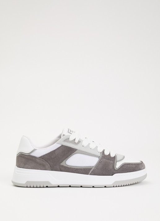 Cleens Lay Up sneaker met leren en suède details - voorkant grijs
