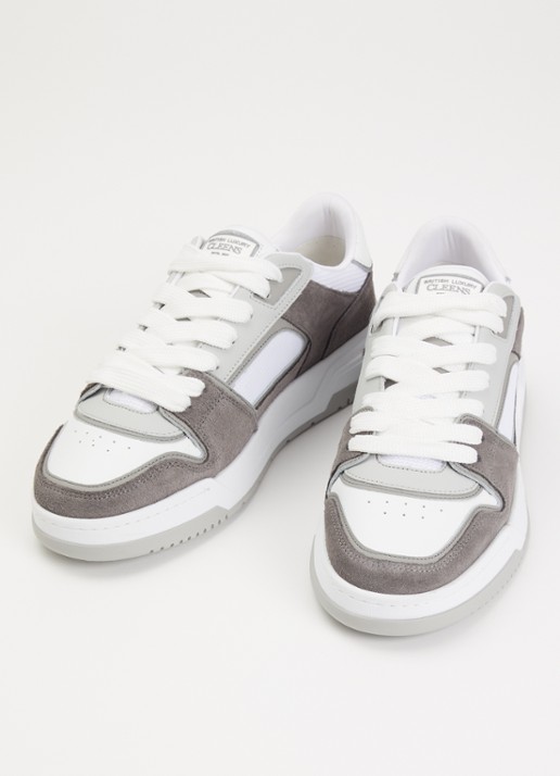 Cleens Lay Up sneaker met leren suède details - detail 3 grijs