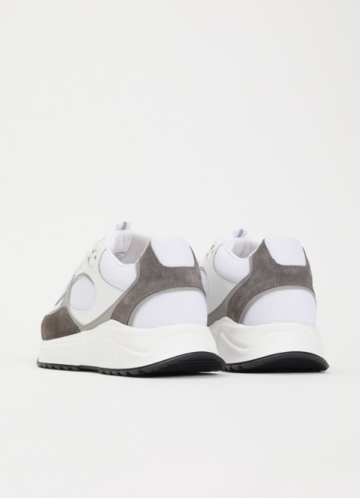 Cleens Onesixty sneaker met suède details - achterkant grijs