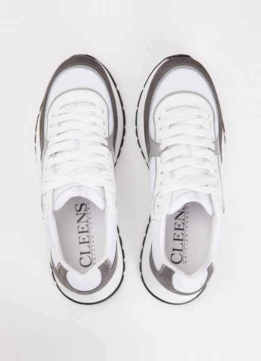 Cleens Onesixty sneaker met suède details - detail 3 grijs