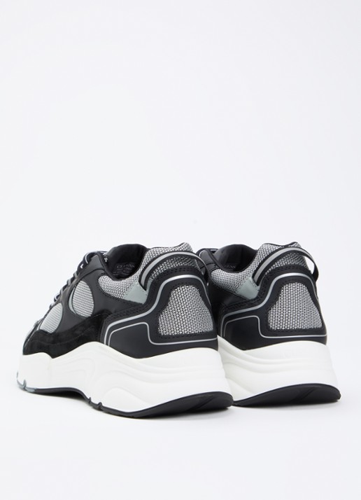 Cleens Pulse Runner sneaker met leren details - achterkant 5 antraciet