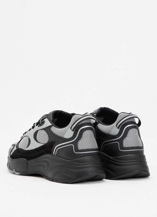 Cleens Pulse Runner sneaker met leren details - achterkant 5 zwart