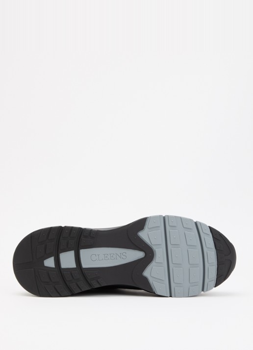 Cleens Pulse Runner sneaker met leren details - detail 4 zwart