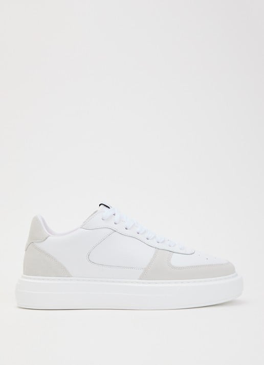 Cleens Sneaker van leer met suède details