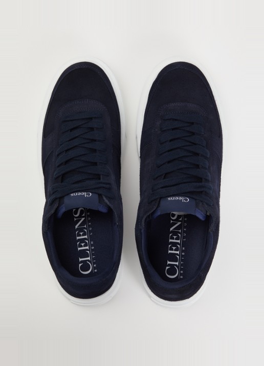 Cleens Sneaker van suède - detail 3 donkerblauw