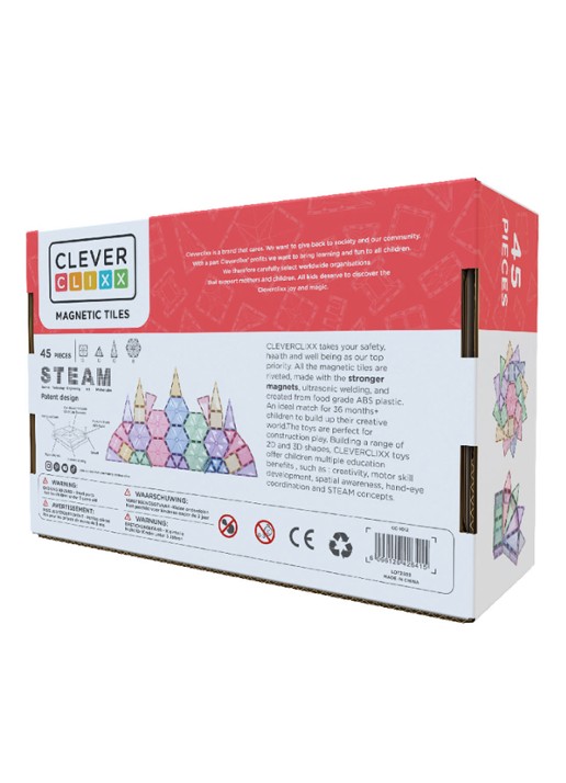 Cleverclixx Geo Pack bouwset 45 Stuks - voorkant 2 multicolor