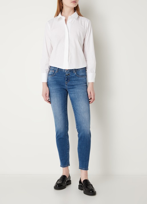 CLOSED Baker low waist slim fit cropped jeans van  katoen - voorkant 5 indigo