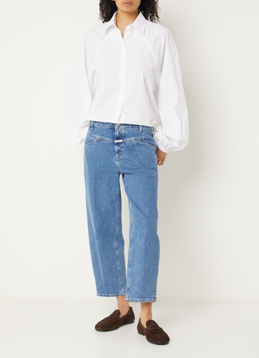 CLOSED Blouse met ballonmouw - voorkant 4 wit