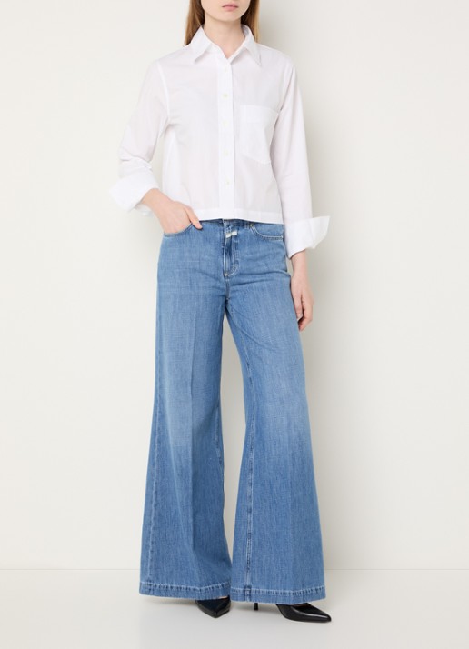 CLOSED Blouse met borstzak - voorkant 2 wit