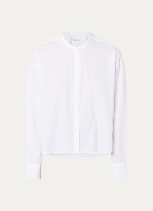 CLOSED Blouse met ronde hals - voorkant wit
