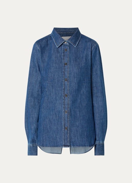 CLOSED Blouse van denim - voorkant indigo
