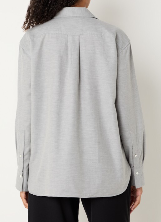 CLOSED Blouse van kasjmier met asymmetrische zoom - achterkant lichtgrijs