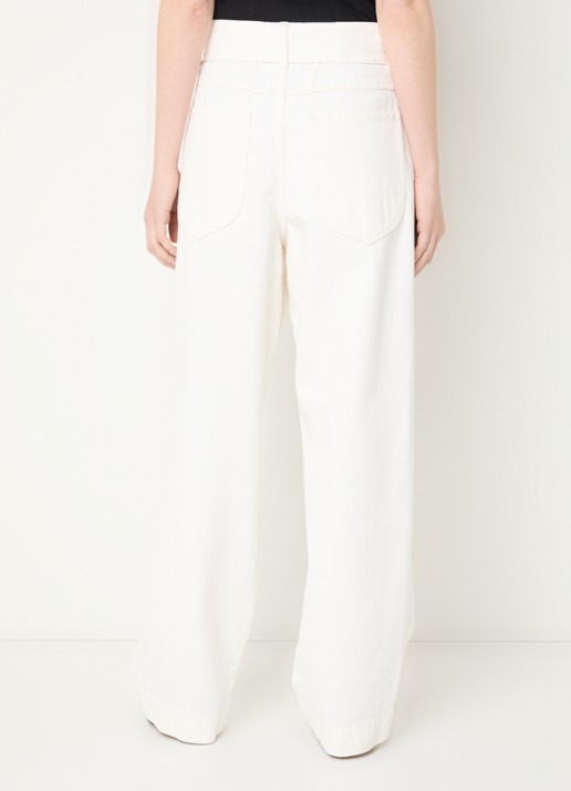 CLOSED Deni-X high waist loose fit jeans met ceintuur - achterkant 4 ivoor