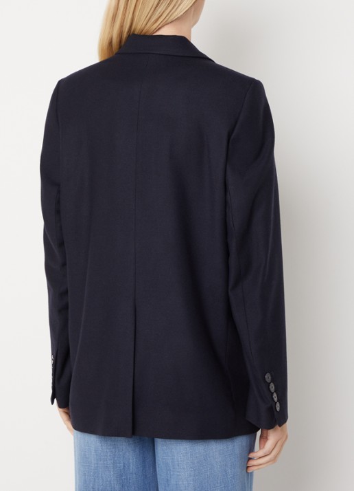 CLOSED Double-breasted blazer in wolblend - achterkant 2 donkerblauw