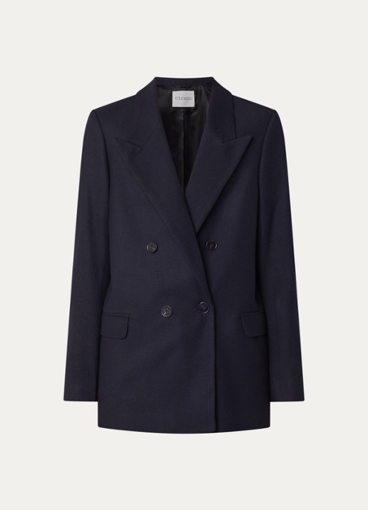 CLOSED Double-breasted blazer in wolblend - voorkant 3 donkerblauw