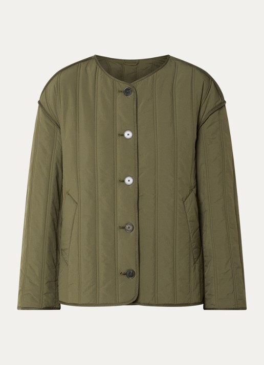 CLOSED Gewatteerd jack met quilt patroon en steekzakken - voorkant 2 mosgroen