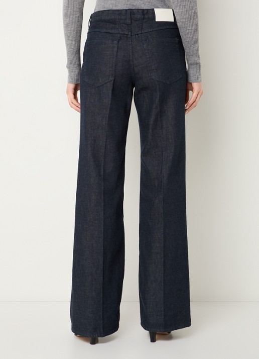 CLOSED Gillan high waist loose fit jeans met donkere wassing - achterkant indigo